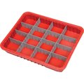 Quantum Storage Systems Divider Box, Red, Polypropylene, 22-1/2 in L, 17-1/2 in W, 3 in H DG93030RD